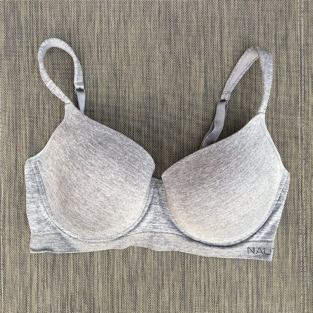 Nautica Intimates Tshirt Bra Size 42D Heather Gray Padded Underwire Adjustable